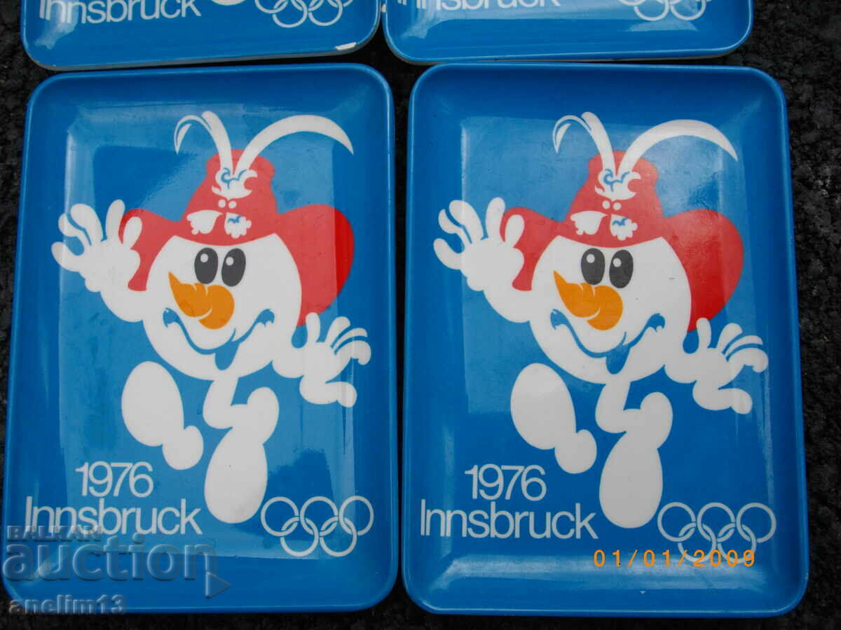 Auction LOT OF PLASTIC PLATES INSBROOK OLYMPICS 1976 Auction LOT OF PLASTIC PLATES INSBROOK OLYMPICS 1976
