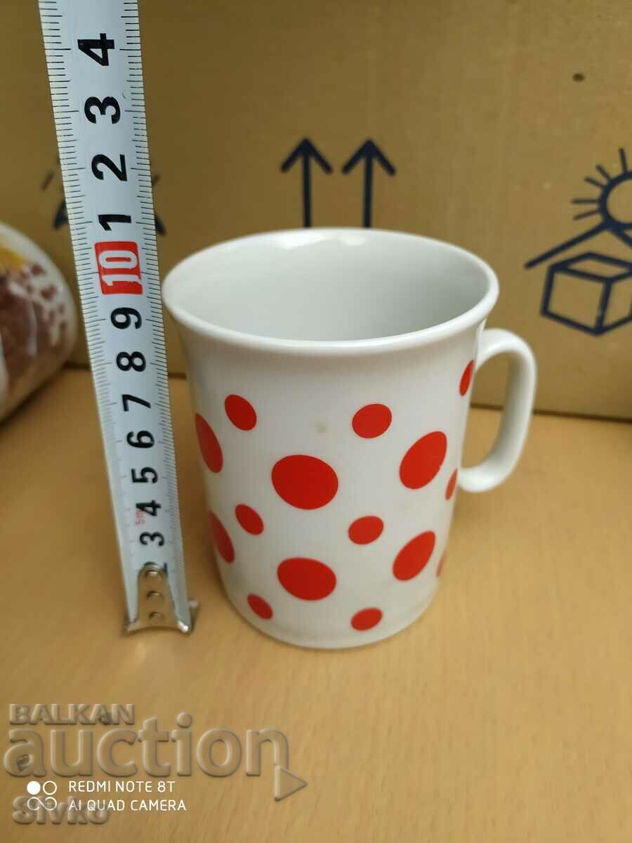 Red polka dot mug new