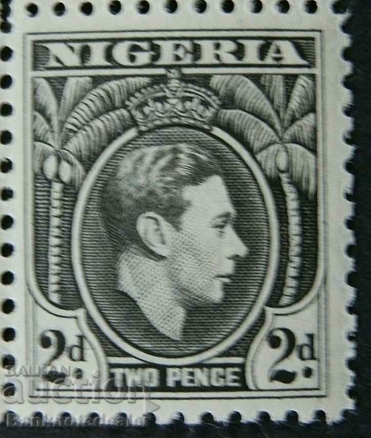 NIGERIA 1938-51 SG52 2d. KGVI BLACK MH