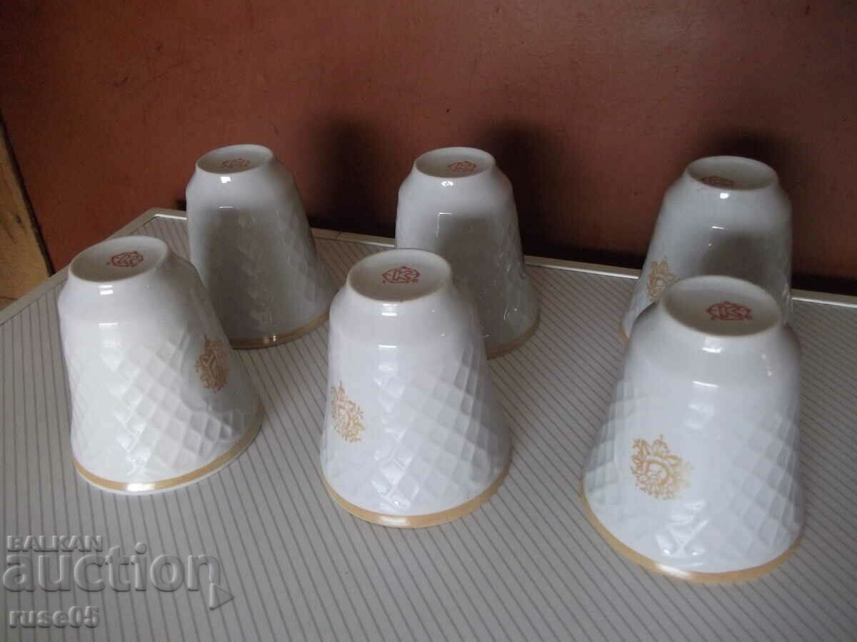Lot of 6 pcs. porcelain cups with price 50.00 BGN | € 25.56
