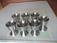 Lot of 10 pcs. cups small metal alpaca