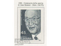 1988. Spania. 100 de ani de la nașterea lui Jean Monnet, 1888-1979.