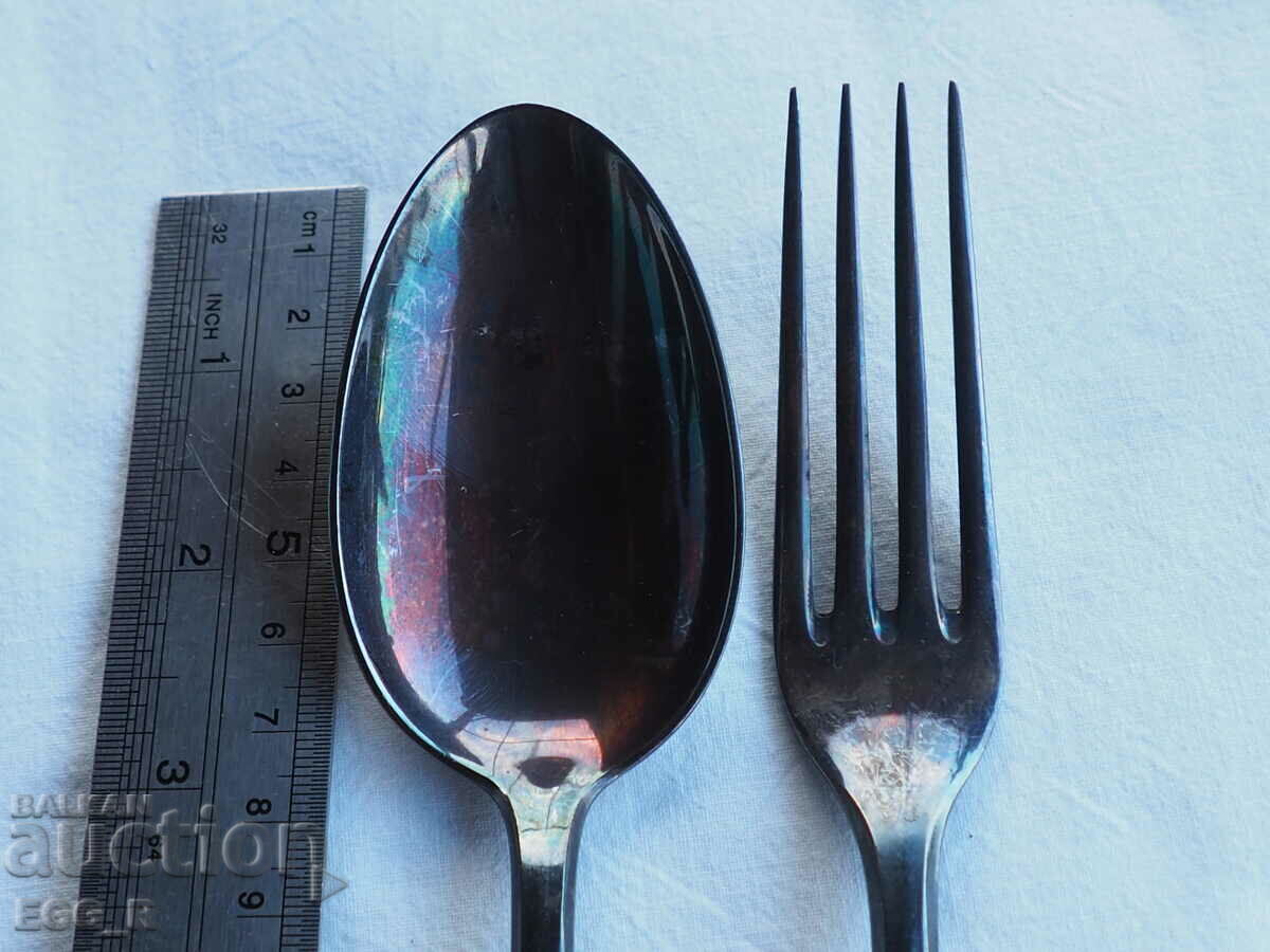 Посребрени Лъжица и Вилица прибори BSF 90 нови масивни с цена 10.00 лв. | € 5.11 Посребрени Лъжица и Вилица прибори BSF 90 нови масивни с цена 10.00 лв. | € 5.11