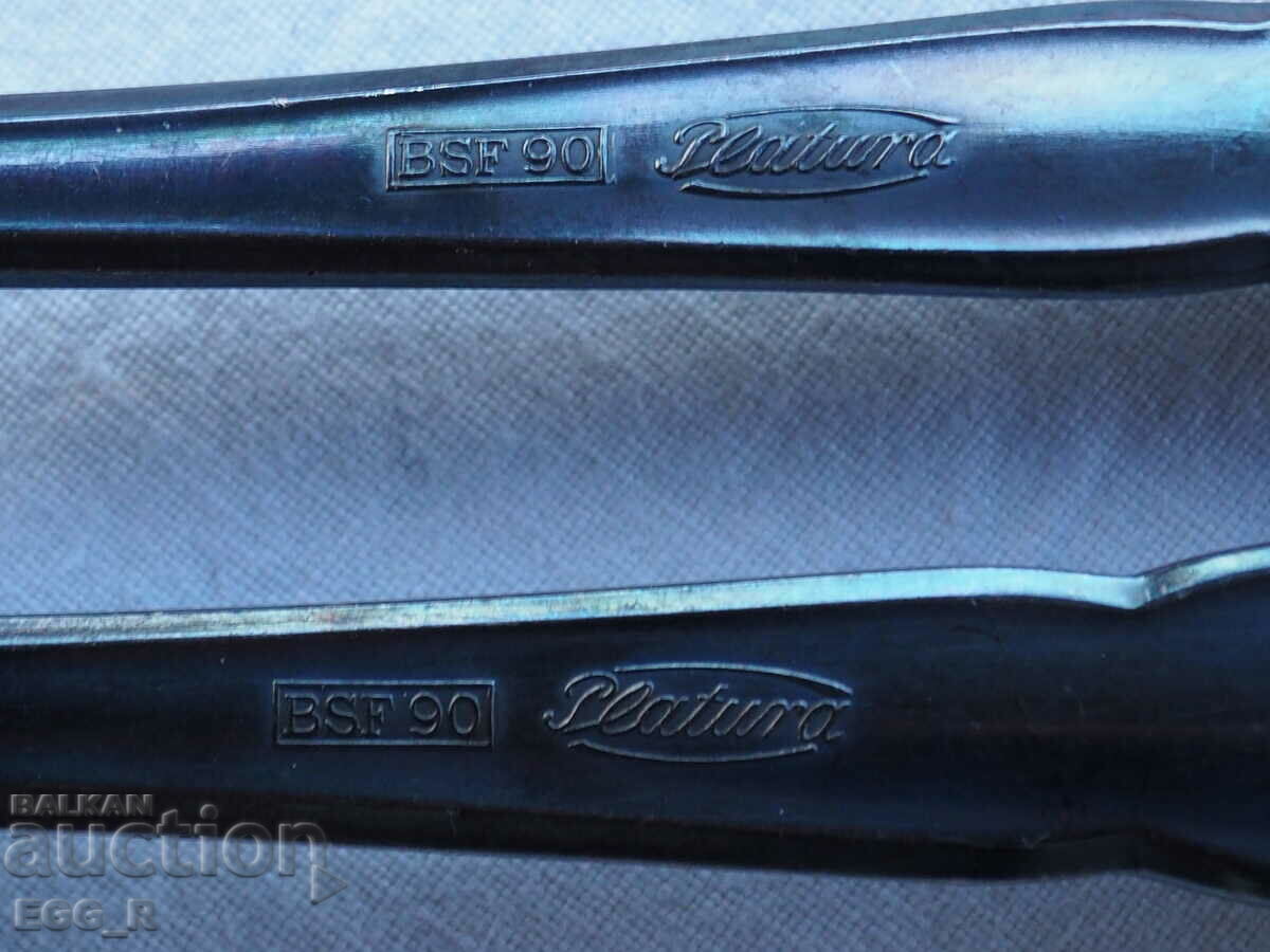 Посребрени Лъжица и Вилица прибори BSF 90 нови масивни - 6 Посребрени Лъжица и Вилица прибори BSF 90 нови масивни - 6