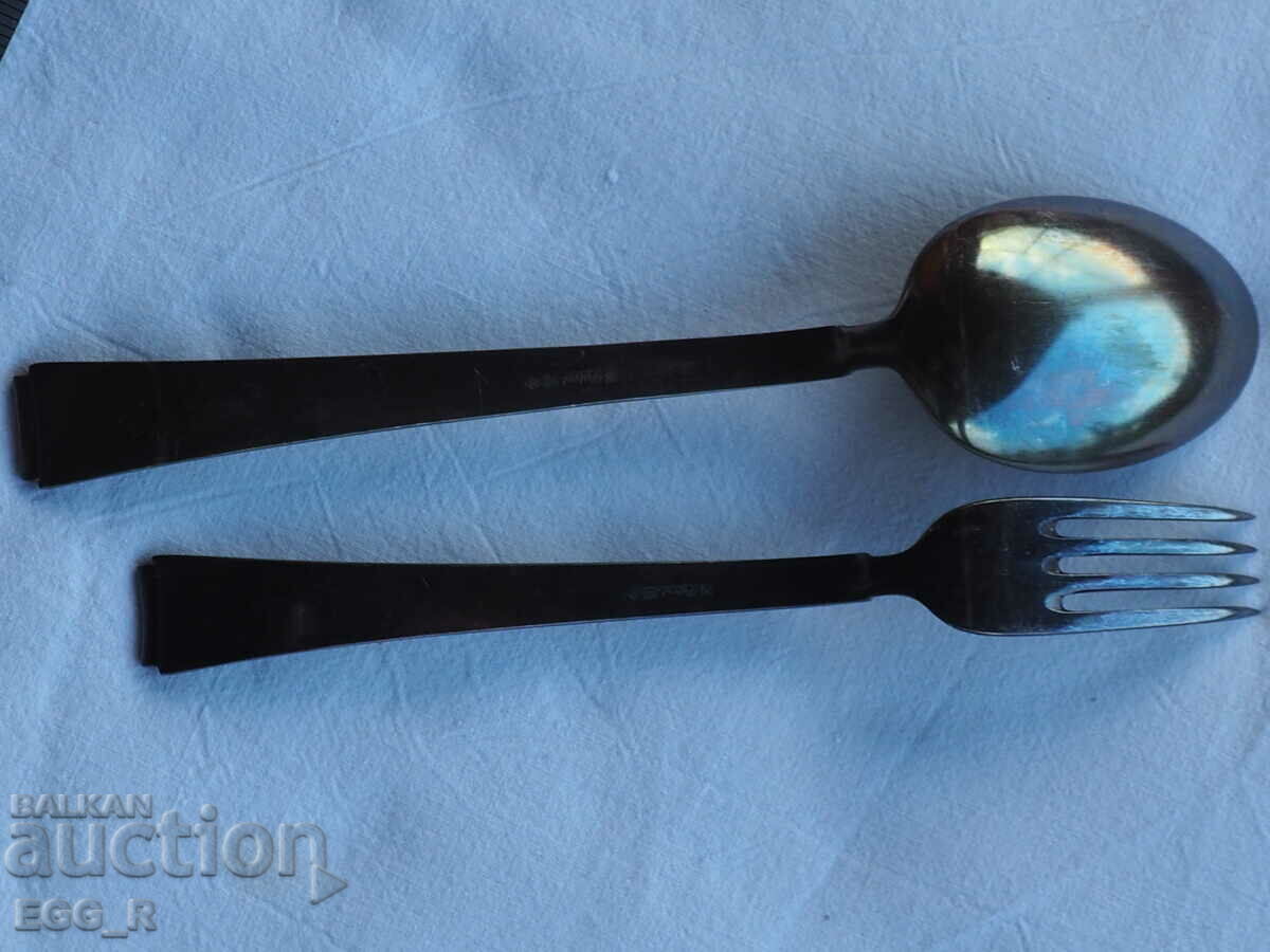 Silver-plated Spoon and Fork utensils WMF 90 new solid - 5 Silver-plated Spoon and Fork utensils WMF 90 new solid - 5