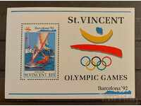 S. Vincent 1992 Jocurile Olimpice Bloc de nave SPECIMEN MNH