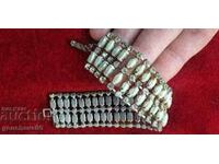 Brățară retro cu perle artificiale și cristale placate cu aur