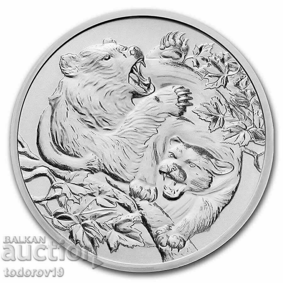 Urs de argint de 1 oz cu Puma Niue 2022