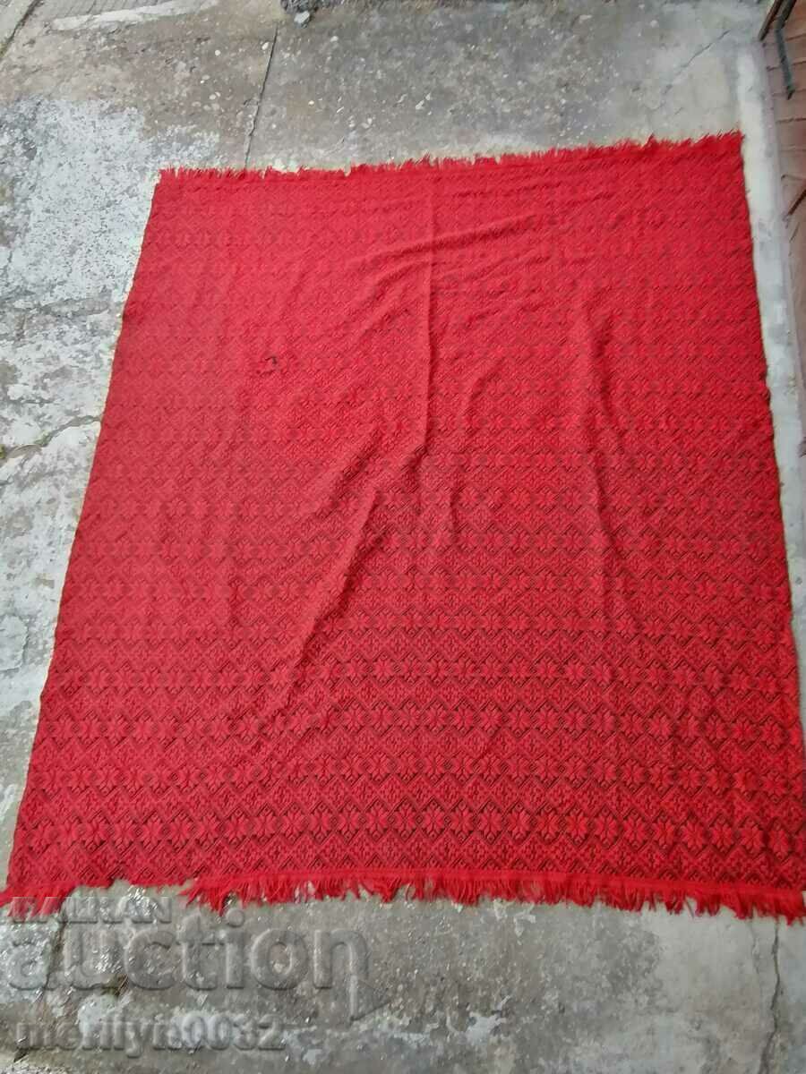 Auction Old coverlet red woolen carpet patterned carpet Auction Old coverlet red woolen carpet patterned carpet