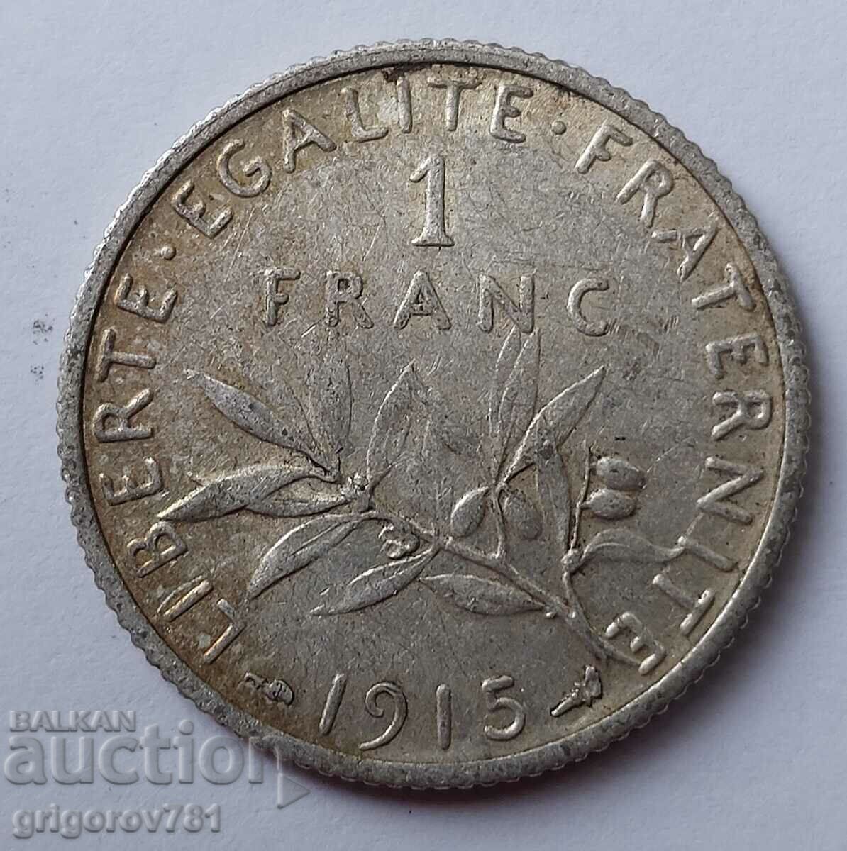 1 franc argint Franța 1915 - monedă de argint №3