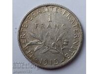 1 франк сребро Франция 1915 -  сребърна монета №3