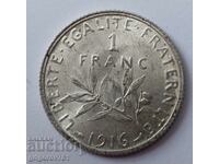 1 franc silver France 1916 - silver coin №5