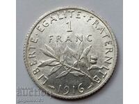 Ασημένιο 1 φράγκου Γαλλία 1916 - ασημένιο νόμισμα №11