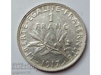 Ασημένιο 1 φράγκου Γαλλία 1917 - ασημένιο νόμισμα №15