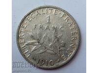 1 франк сребро Франция 1910 -  сребърна монета №31
