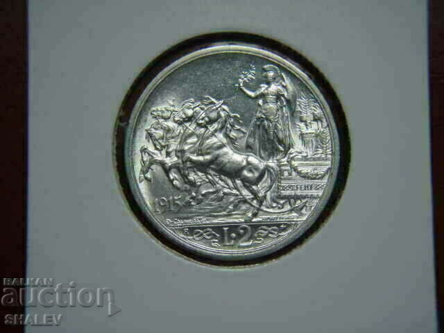 Auction  2 Lire 1915 Italy (1) - XF / AU