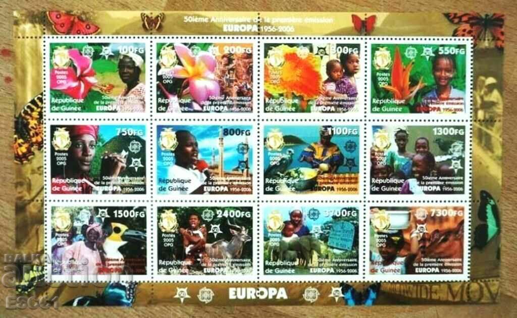 Καθαρά σημάδια σε ένα μικρό φύλλο 50 χρόνια Ευρώπη SEPT 2006 Γουινέα