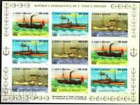 Καθαρά γραμματόσημα σε μικρό φύλλο Πλοία 1984 από το Σάο Τομέ και το Πρίνσιπε