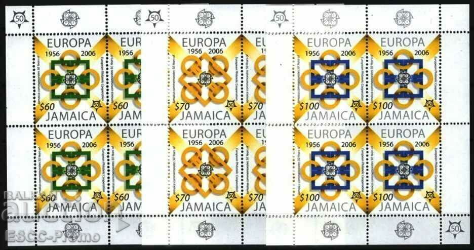 Чисти марки в малки листа 50 години Европа СЕПТ от Ямайка