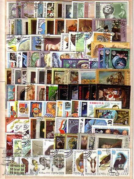 Lot of 100 different stamps USSR-Russia