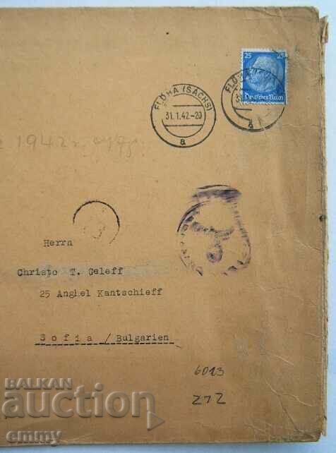 Auction Envelope traveled from Germany to Sofia, 1942, stamps Auction Envelope traveled from Germany to Sofia, 1942, stamps
