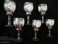Beautiful Crystal set, stained glass, hand painted