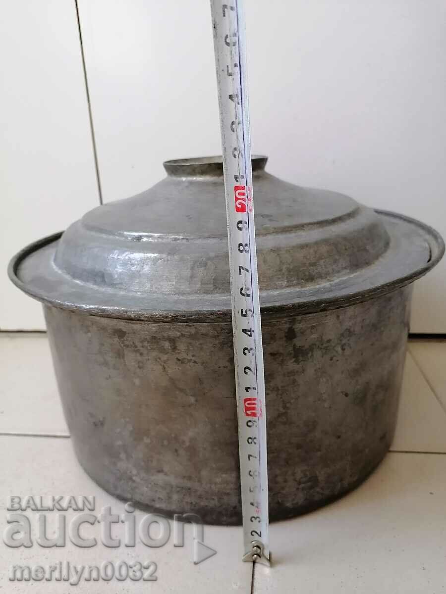 Oală veche din cupru, din cupru, cu capac - 5 Oală veche din cupru, din cupru, cu capac - 5