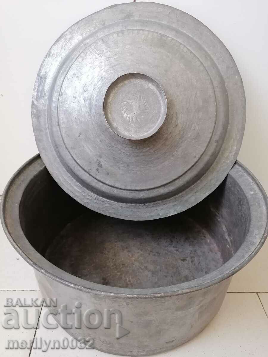 Oală veche din cupru, din cupru, cu capac - 6 Oală veche din cupru, din cupru, cu capac - 6