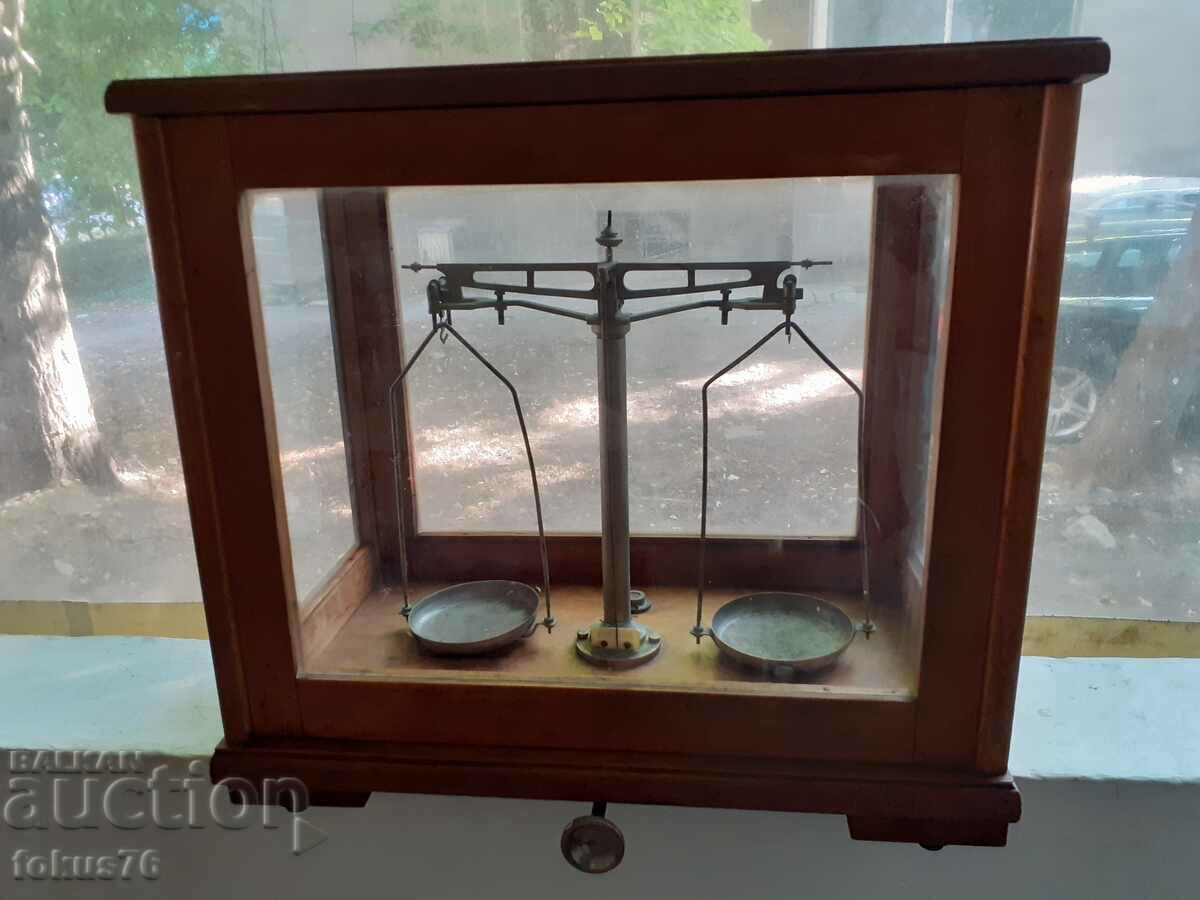 Old Bulgarian laboratory, medical, pharmacy scales