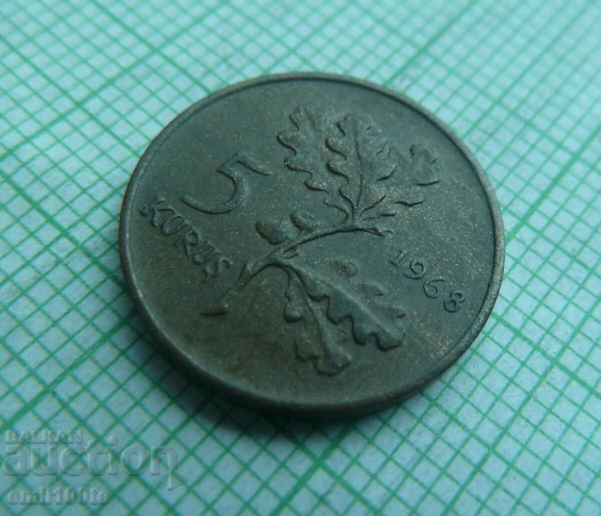 Auction 5 kurush 1968 Turkey Auction 5 kurush 1968 Turkey