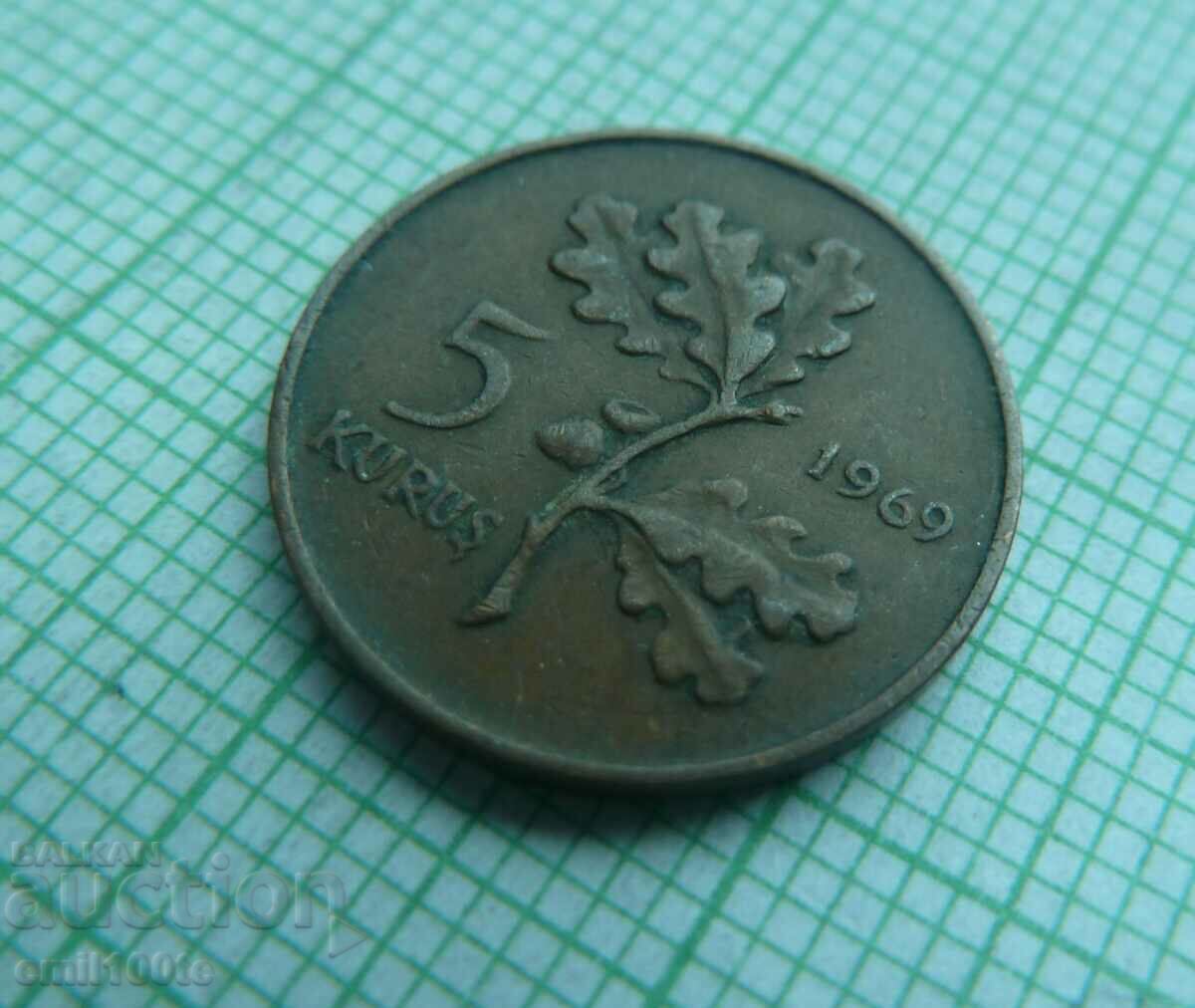 Auction  5 kurush 1969 Turkey