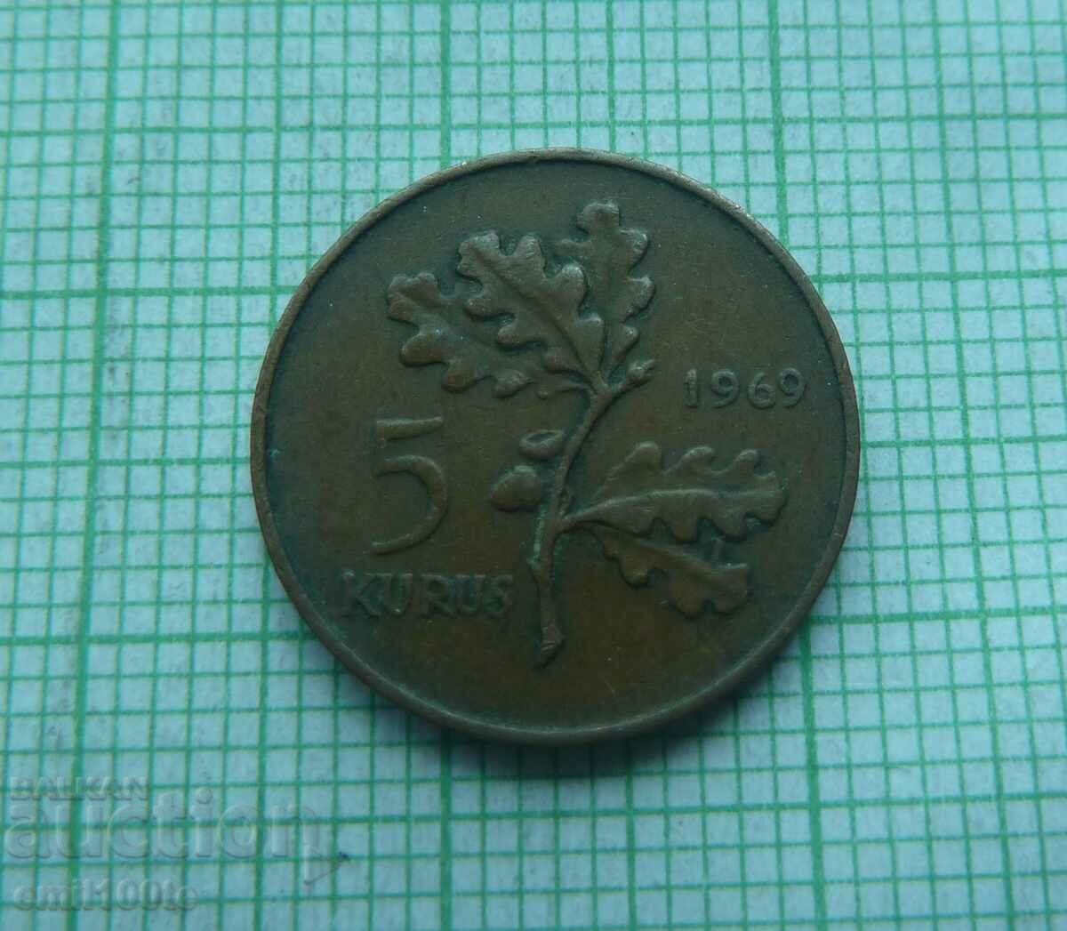 5 kurush 1969 Turkey