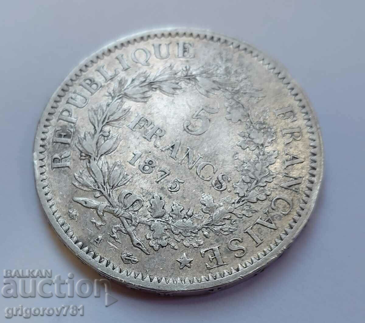 Ασημένιο 5 φράγκα Γαλλία 1875 Ένα ασημένιο νόμισμα #17 - 6