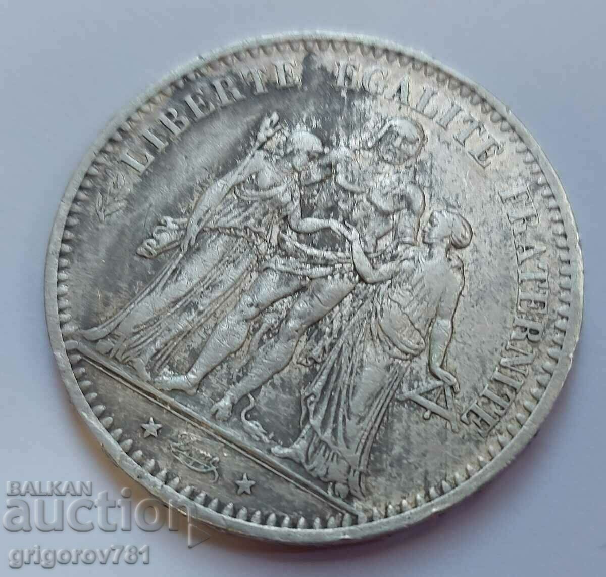 Παράδοση Ασημένιο 5 φράγκα Γαλλία 1875 Ένα ασημένιο νόμισμα #18