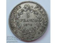5 franci argint Franța 1875 O monedă de argint # 19