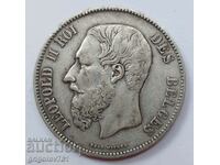 Ασημένιο 5 φράγκα Βέλγιο 1870 - ασημένιο νόμισμα # 21