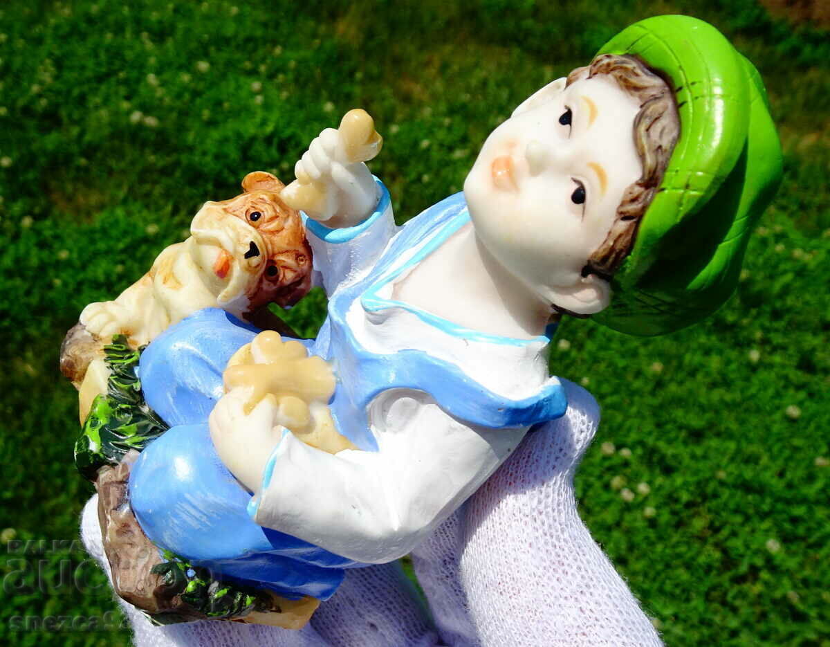 German porcelain figurine Child with dog - 7 German porcelain figurine Child with dog - 7
