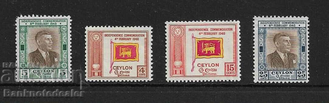 Ceylon Independence 1949 Πλήρες σετ τεσσάρων MH