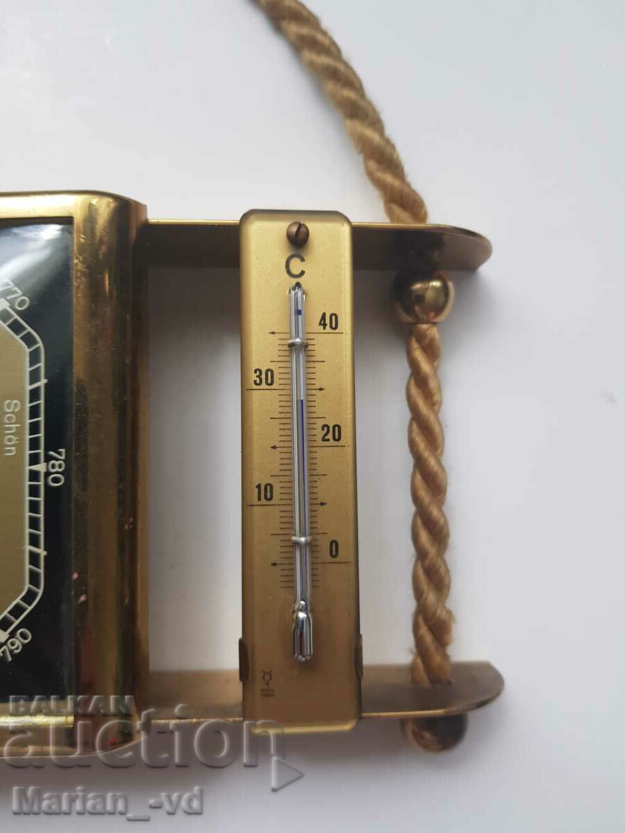 Auction Old German barometer with Fisher thermometer Auction Old German barometer with Fisher thermometer