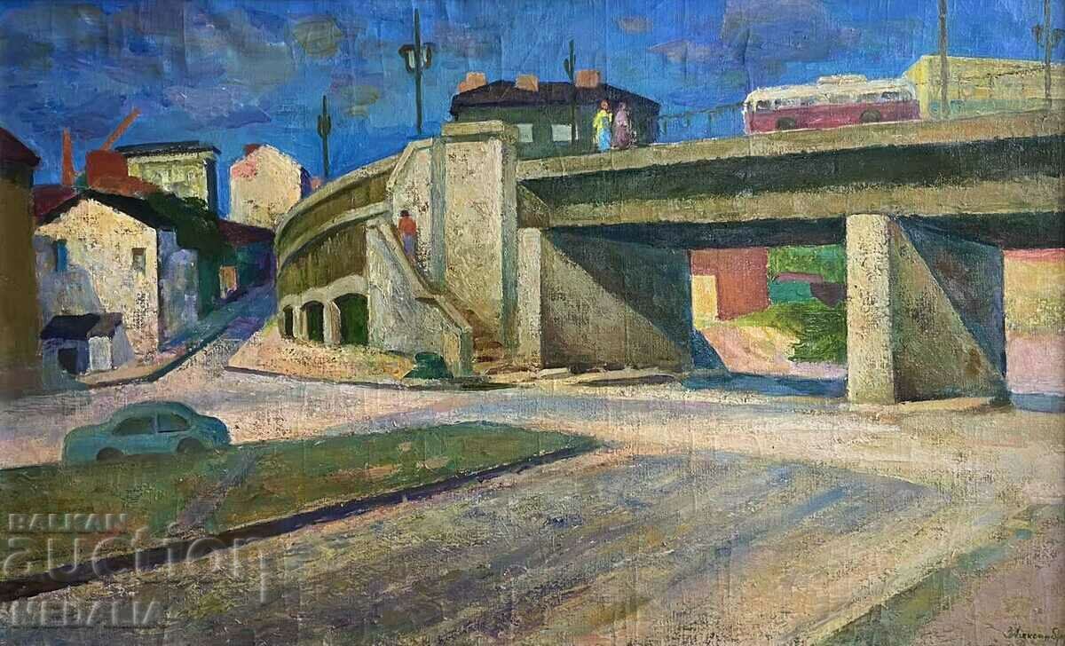 Zdravko Alexandrov - "Cityscape" - oil paints - signed with price 8000.00 BGN | € 4090.34 Zdravko Alexandrov - "Cityscape" - oil paints - signed with price 8000.00 BGN | € 4090.34