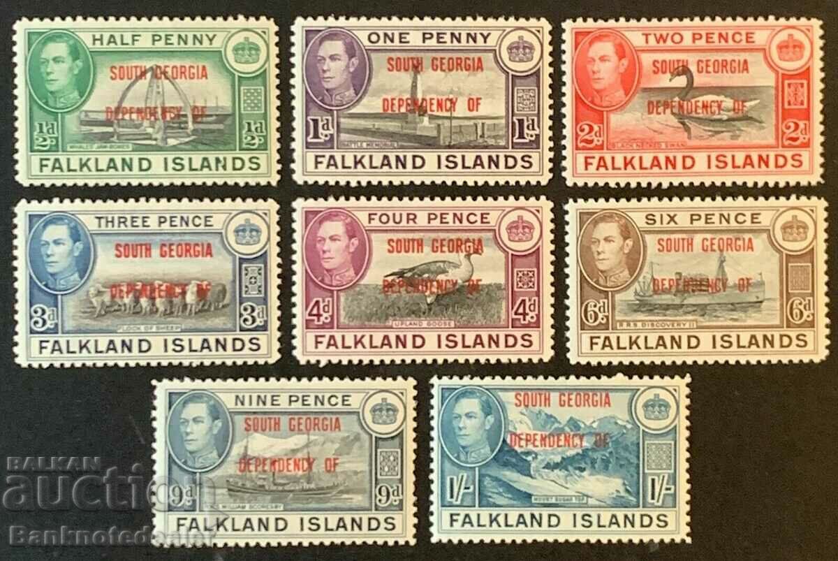 Falkland Islands. South Georgia SG B1 / B8. 1944 MNH