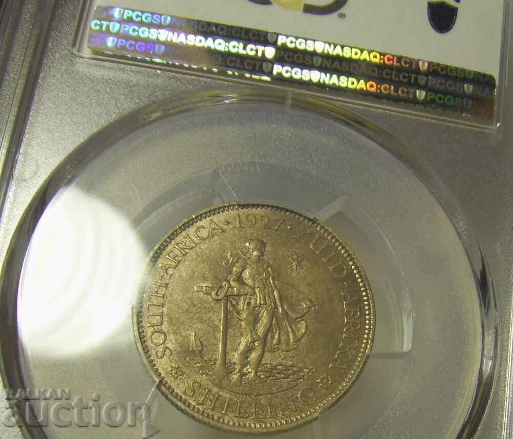 Auction RR! South Africa 1 shilling 1927 AU58 PCGS Auction RR! South Africa 1 shilling 1927 AU58 PCGS
