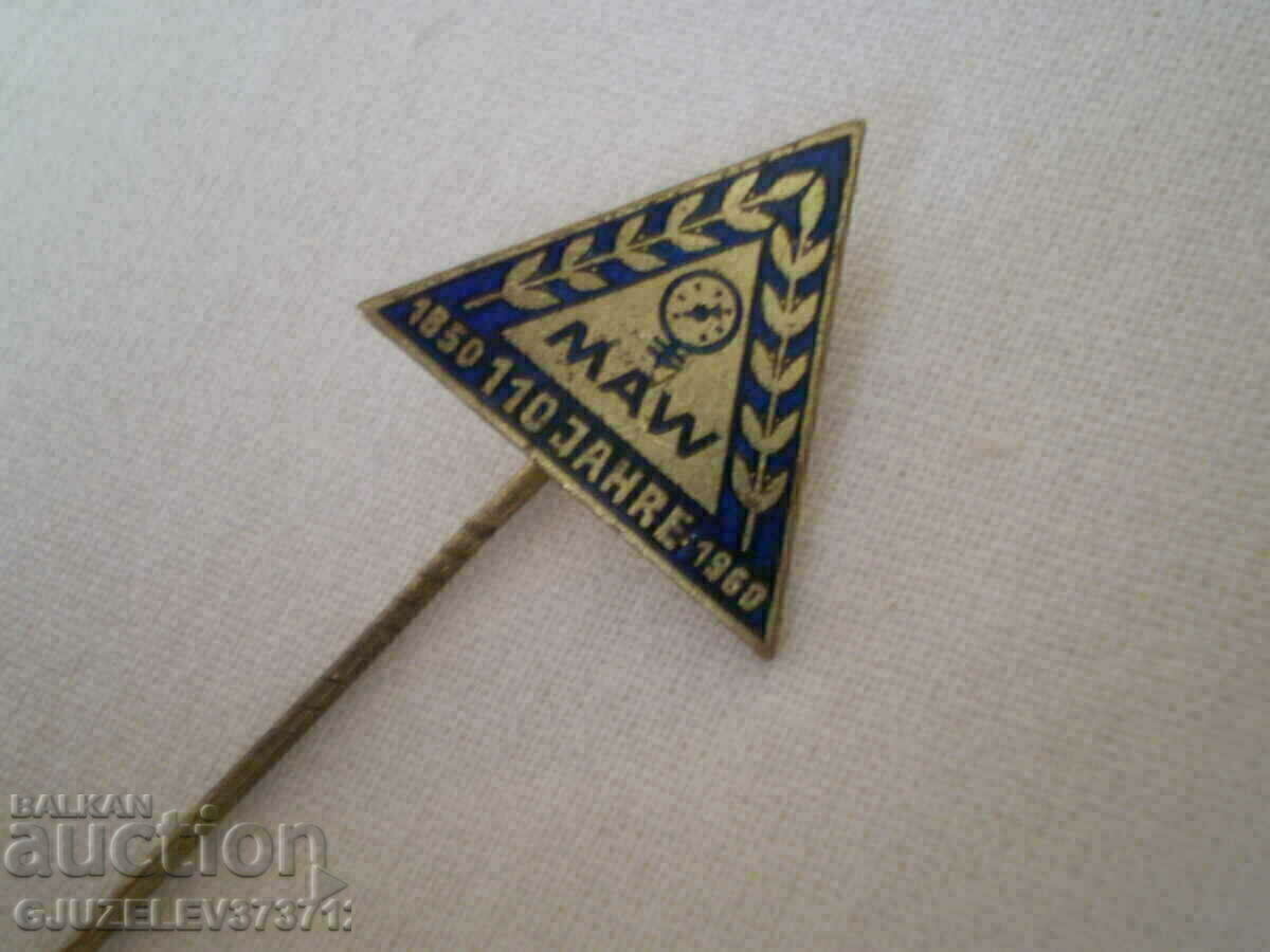 110 χρόνια εργοστάσιο βαλβίδων MAW Magdeburg 1960, σμάλτο 110 χρόνια εργοστάσιο βαλβίδων MAW Magdeburg 1960, σμάλτο