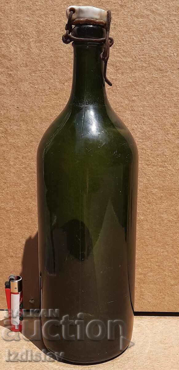 Antique glass bottle with porcelain cap with price 35.00 BGN | € 17.90 Antique glass bottle with porcelain cap with price 35.00 BGN | € 17.90