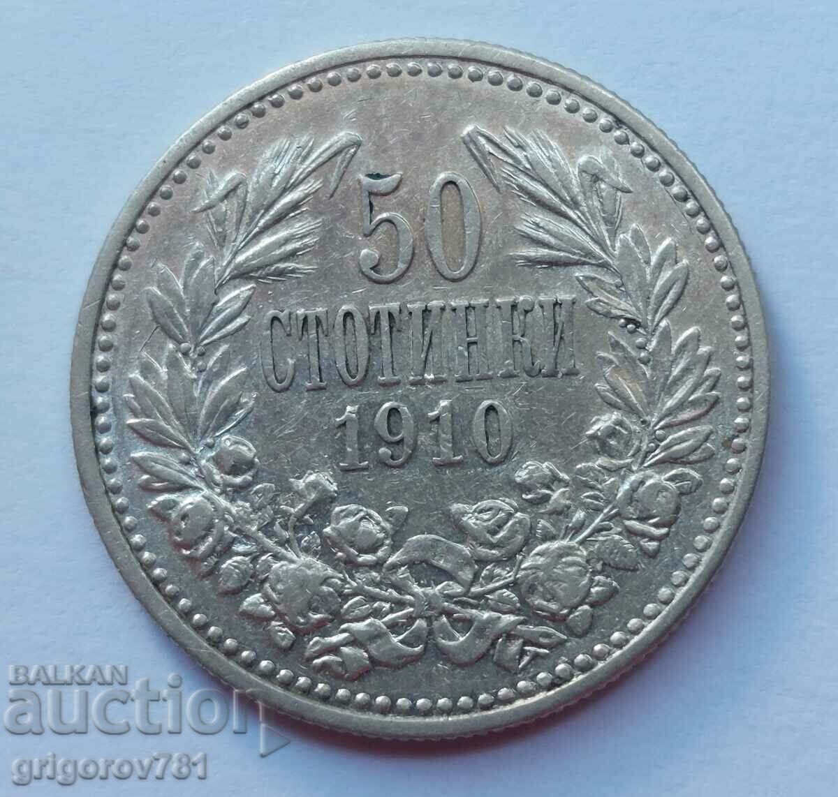 50 стотинки България сребро 1910 -  сребърна монета