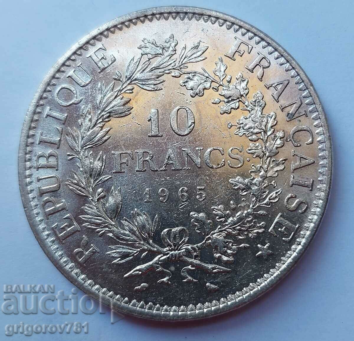 Ασημένιο 10 φράγκα Γαλλία 1965 - ασημένιο νόμισμα # 2