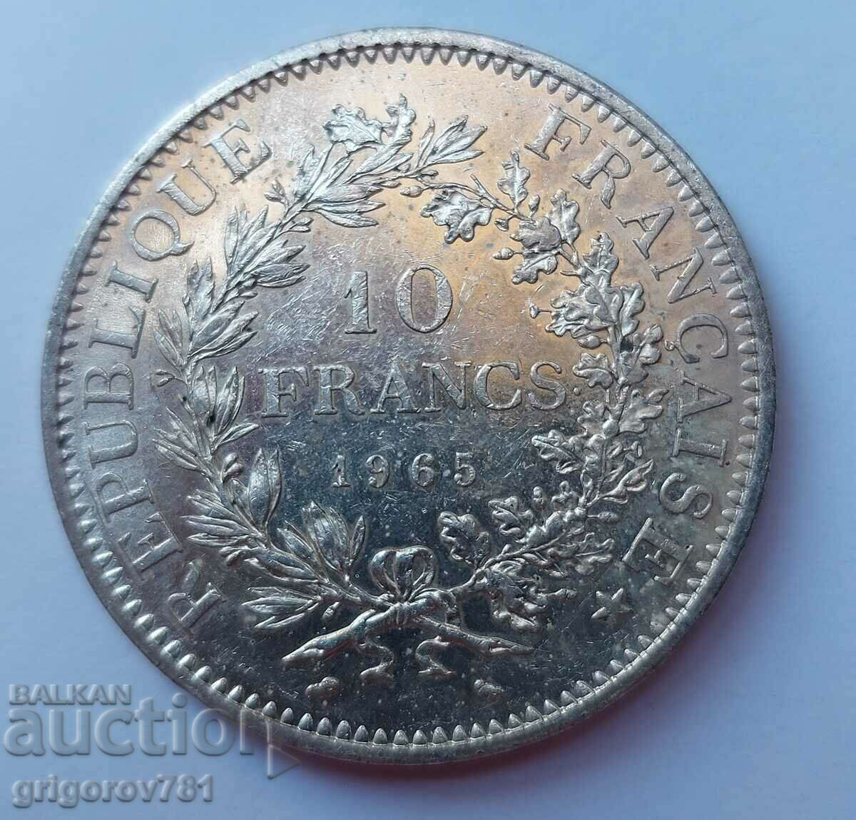 Ασημένιο 10 φράγκων Γαλλία 1965 - ασημένιο νόμισμα # 4