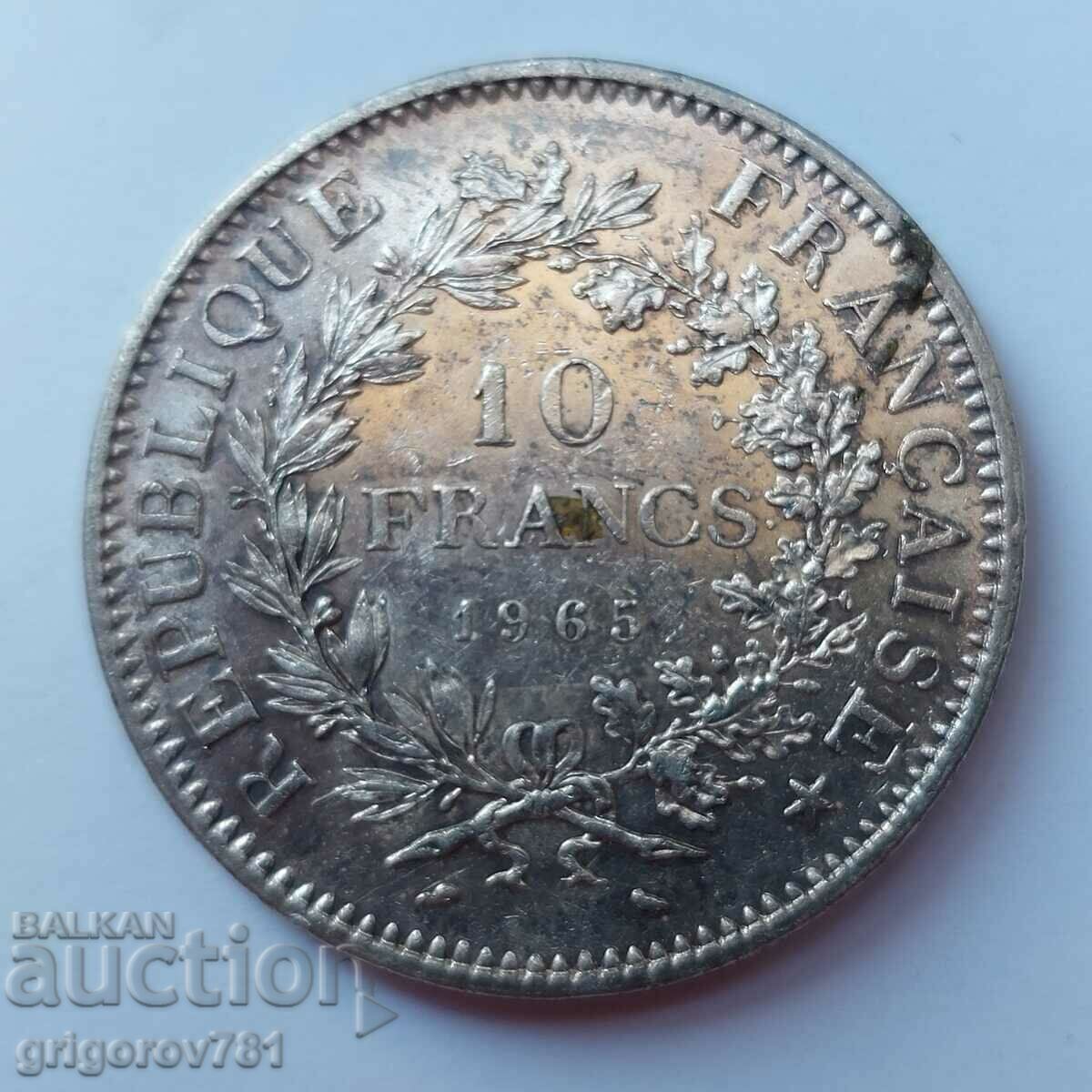 Ασημένιο 10 φράγκα Γαλλία 1965 - ασημένιο νόμισμα # 6