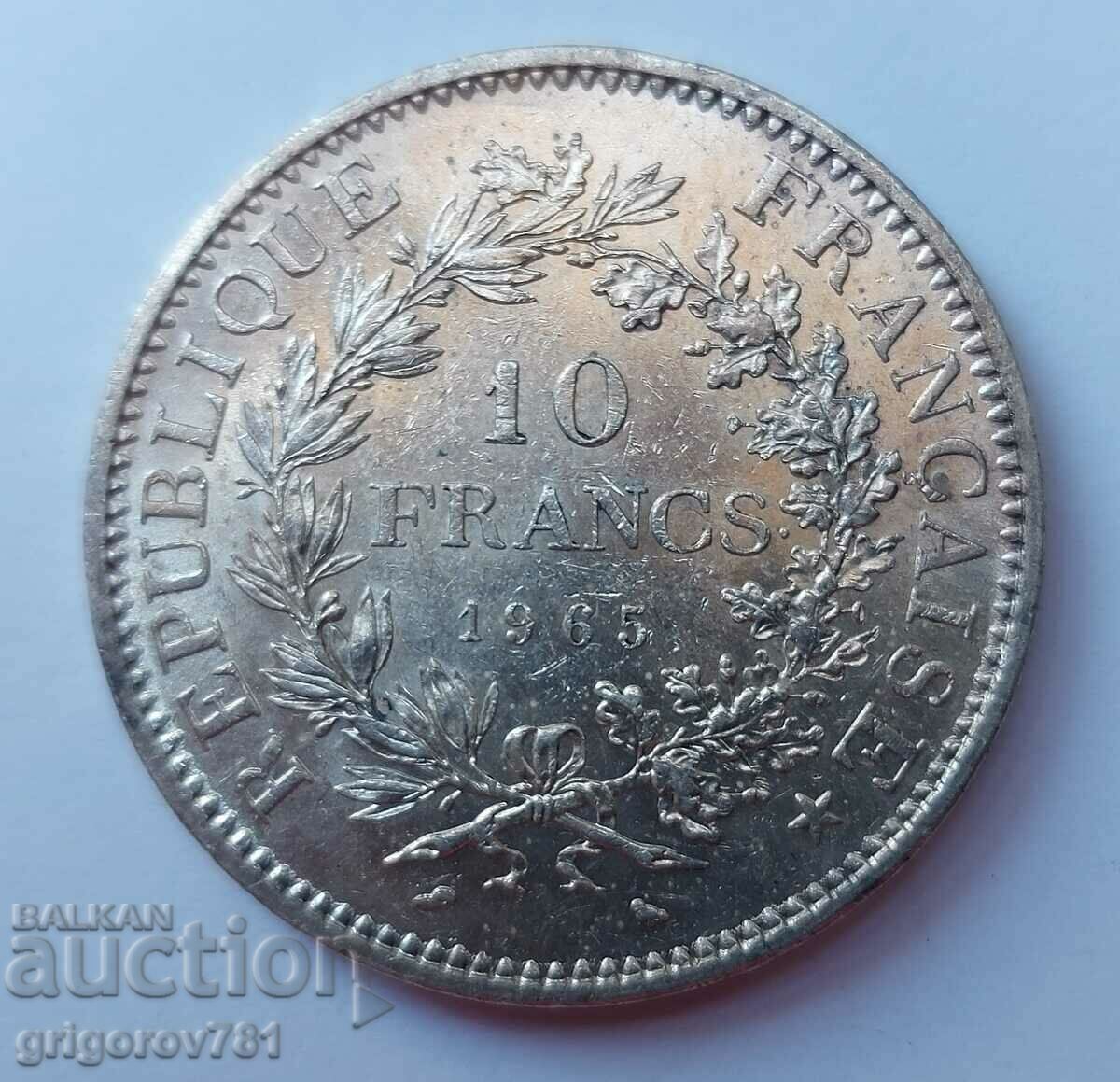 Ασημένιο 10 φράγκα Γαλλία 1965 - ασημένιο νόμισμα # 8