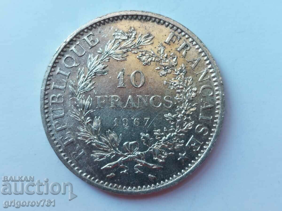 Ασημένιο 10 φράγκα Γαλλία 1967 - ασημένιο νόμισμα # 15